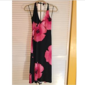Tropical large flower black/pink Bebe Dress